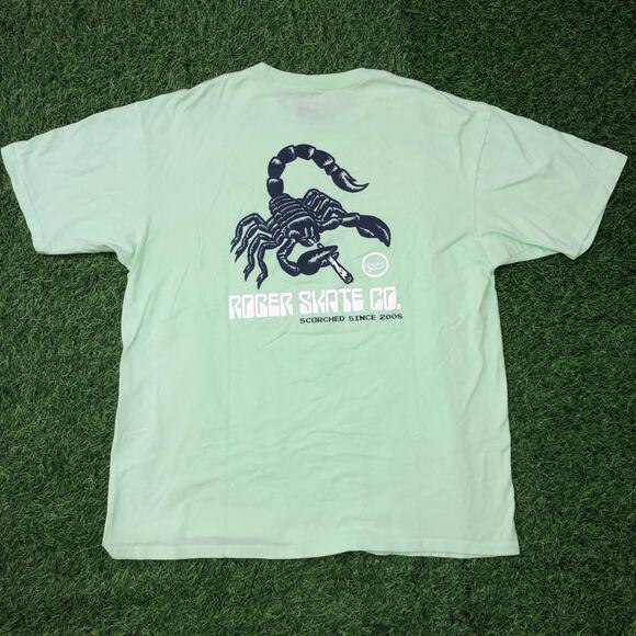 Mint Green Roger Skate Co. Smile/Scorpion Logo Graphic Tee - Picture 2 of 5